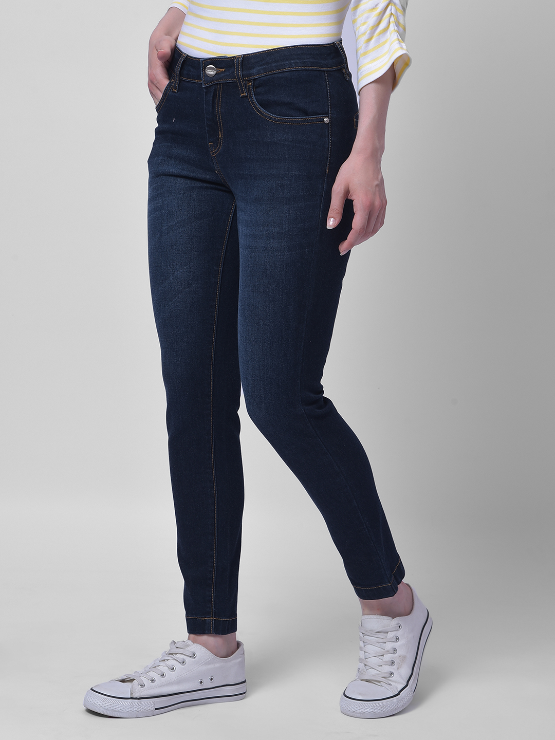 Numero Uno Women Dark Indigo Mid-Rise Skinny Sustainable Jeans
